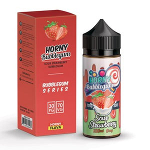 Horny Flava Bubblegum - Sour Strawberry 120ml